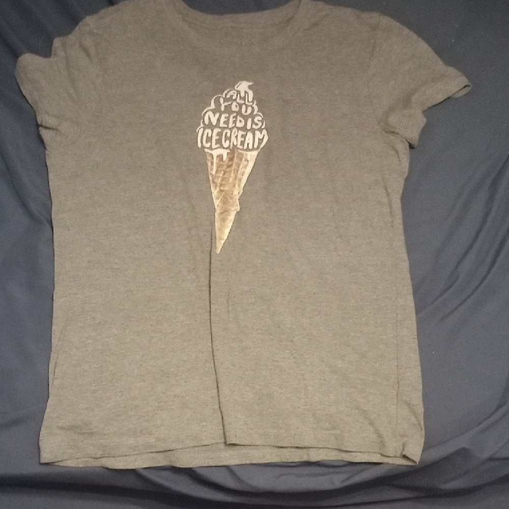 Gray Kids Ice Cream Graphic T-Shirt